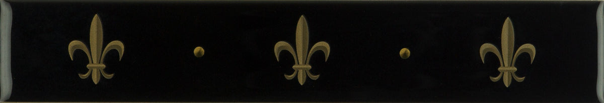 Original Style Artworks Fleur de Lis Border-Gold on Jet Black-IM-0015865