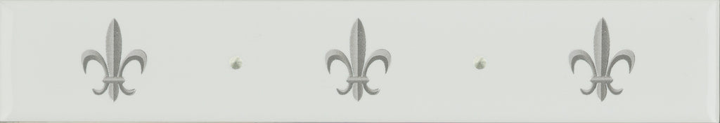 Original Style Artworks Fleur de Lis Border-Platinum on Brilliant White-IM-0016885
