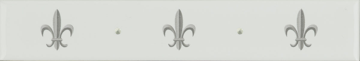 Original Style Artworks Fleur de Lis Border-Platinum on Brilliant White-IM-0016885