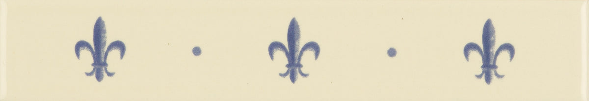 Original Style Artworks Fleur de Lis Border-Royal Blue on County White-IM-0003487
