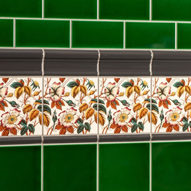 Original Style Artworks Floral Trellis Continuous Pattern on County White-