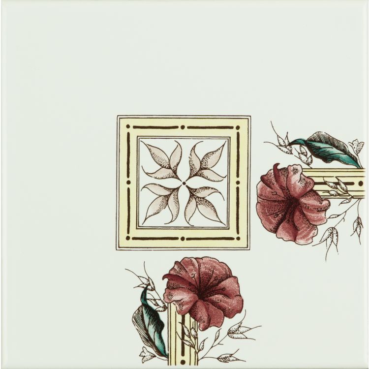 Original Style Artworks Flower and Foliage Corner On Brilliant White-
