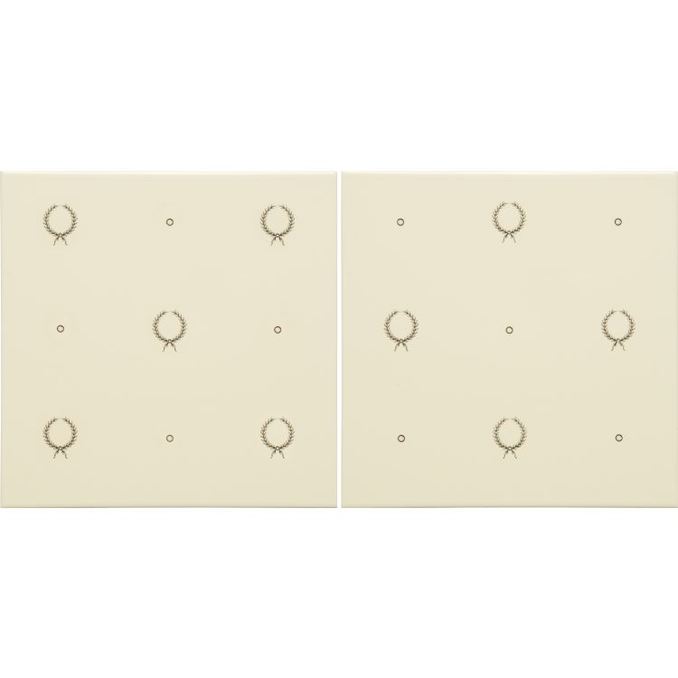Original Style Artworks Laudatory Wreath 2-tile Set Charcoal Grey on County White-