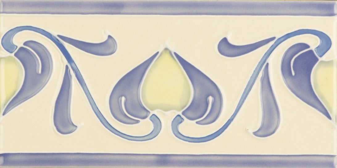 Original Style Artworks Lilium Tube-Lined Border Tile on County White-