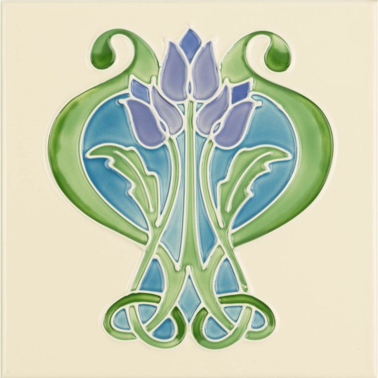 Original Style Artworks Montmartre Tube-Lined Single Tile on County White-