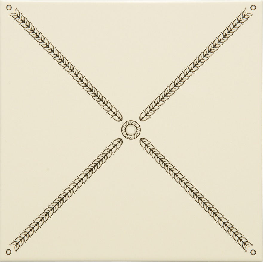 Original Style Artworks Pearl Trellis Charcoal Grey on County White-