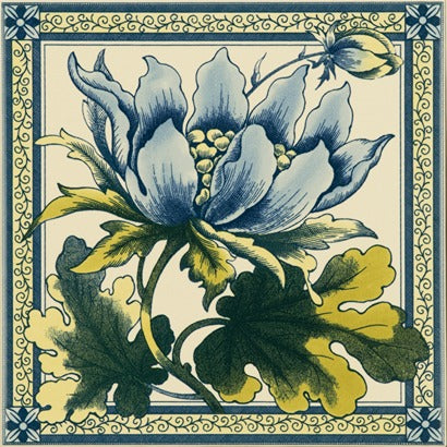 Original Style Artworks Peony Single Tile on County White-