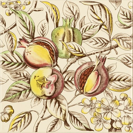 Original Style Artworks Pomegranate Continuous Pattern on County White-