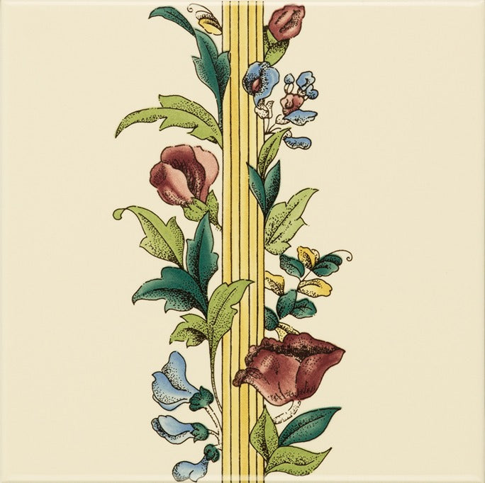 Original Style Artworks Poppy And Wheatsheaf Border (no wheat) On County White-