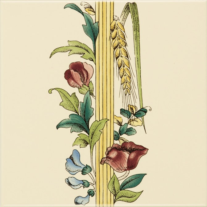 Original Style Artworks Poppy And Wheatsheaf Border (with wheat) On County White-