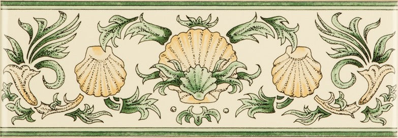 Original Style Artworks Scallop Shell Classical Border on County White-Green-IM-0003571