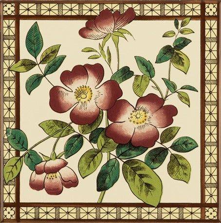 Original Style Artworks Sweetbriar Single Tile on County White-
