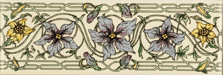 Original Style Artworks Trailing Periwinkle Blue Classical Decorative Border on County White-