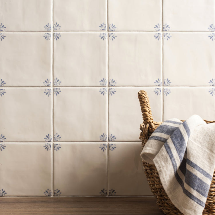 Original Style Country Delft Ada Blue Ceramic Wall Tile 13x13cm