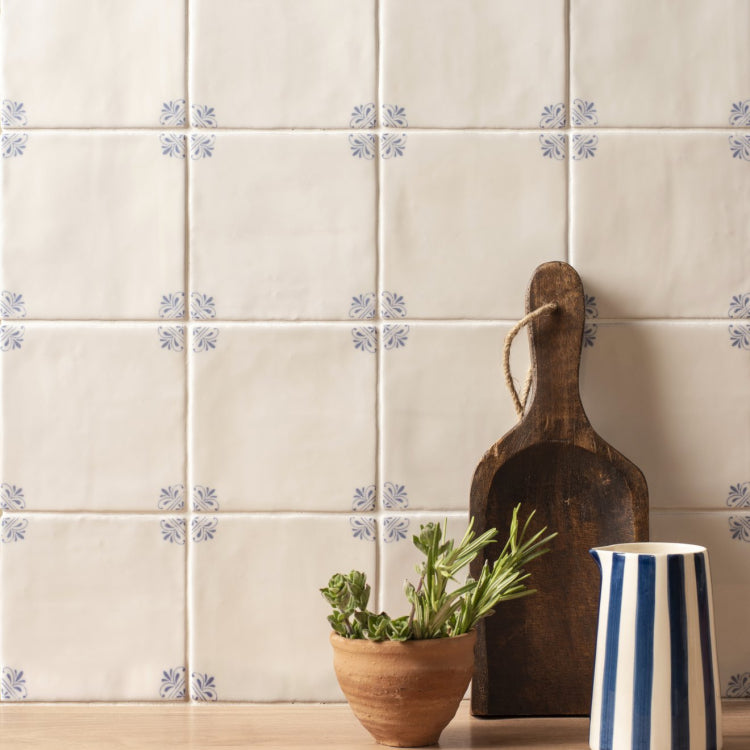 Original Style Country Delft Beatrix Blue Ceramic Wall Tile 13x13cm