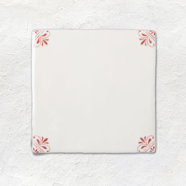 Original Style Country Delft Beatrix Burgundy Ceramic Wall Tile 13x13cm