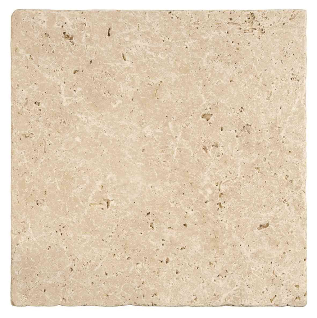 Original Style Earthworks Levantine Ivory Unfilled & Tumbled Travertine Tile 20x20cm-