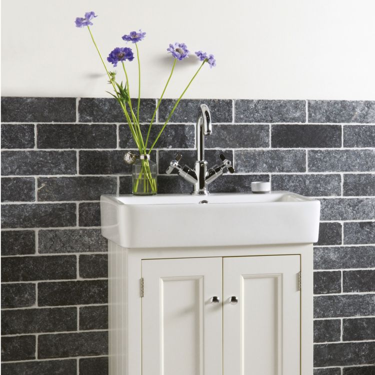 Original Style Earthworks Negra Black Tumbled Marble Tile 8x20cm-