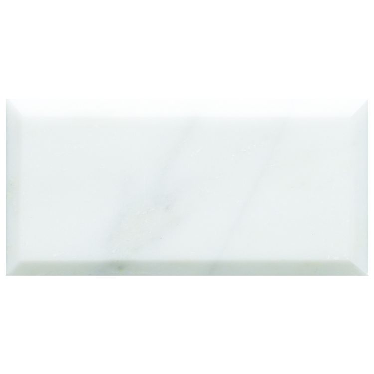 Original Style Earthworks Viano White Honed & Bevelled Marble Tile 7x15cm-