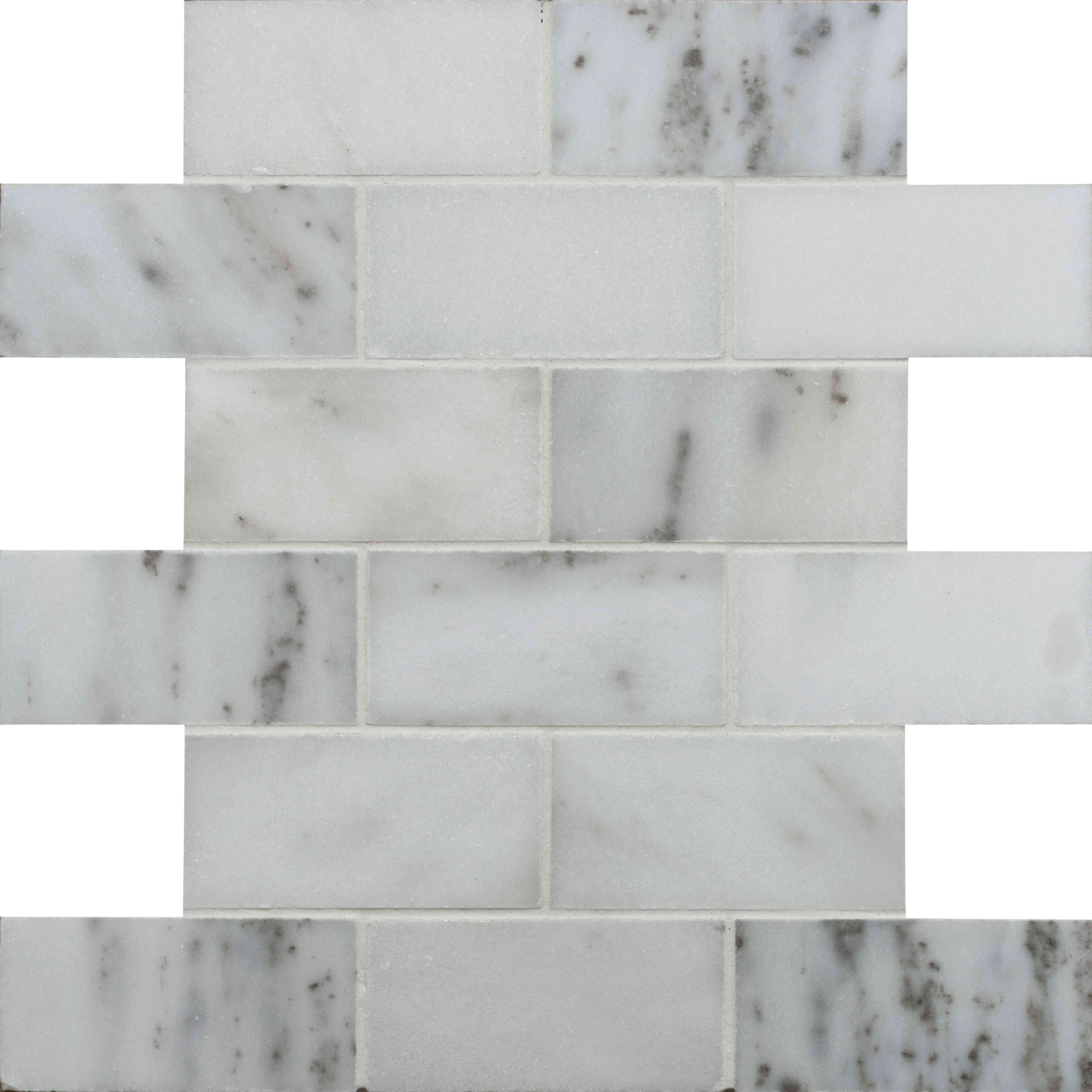 Original Style Earthworks Viano White Honed Brickbond Mosaic Tile 26x30cm-
