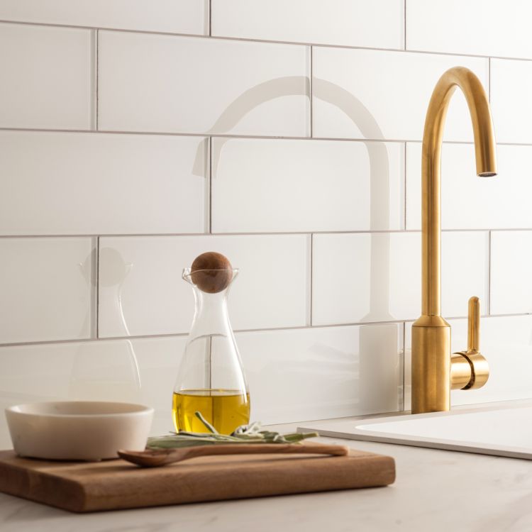 Original Style Glassworks Arctic Clear Glass Tile 10x30cm-