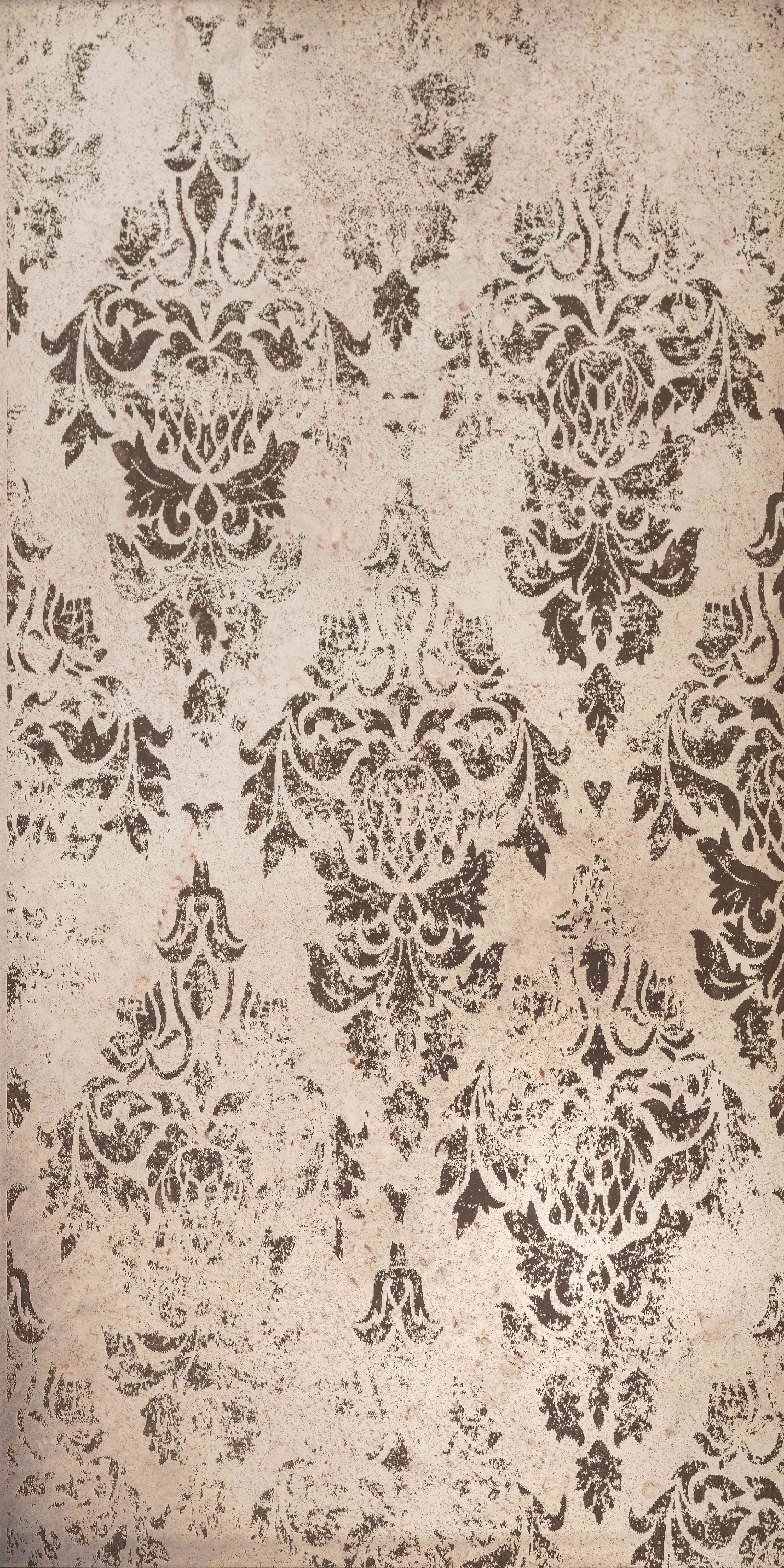 Оriginal Style Glassworks Damask Distressed Rose Gold Decorative Effects Glass Tile 30x60cm-