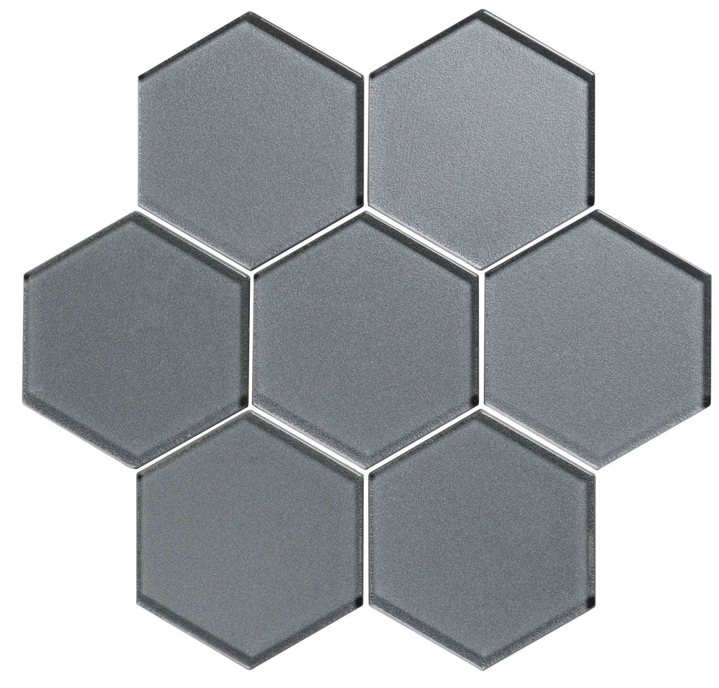 Original Style Glassworks Erebos Metallic Hexagon Mosaic Tile 30x30cm-