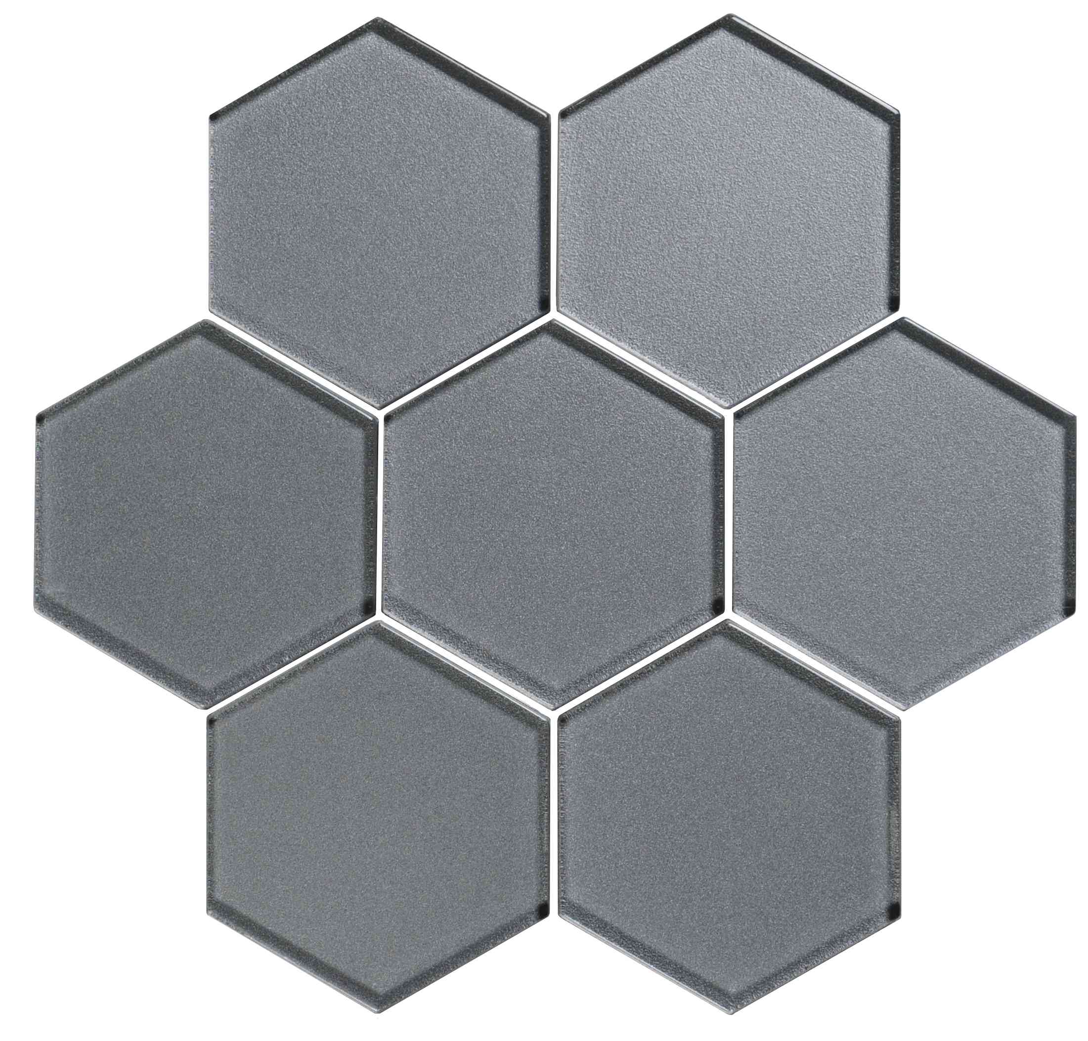 Original Style Glassworks Erebos Metallic Hexagon Mosaic Tile 30x30cm-