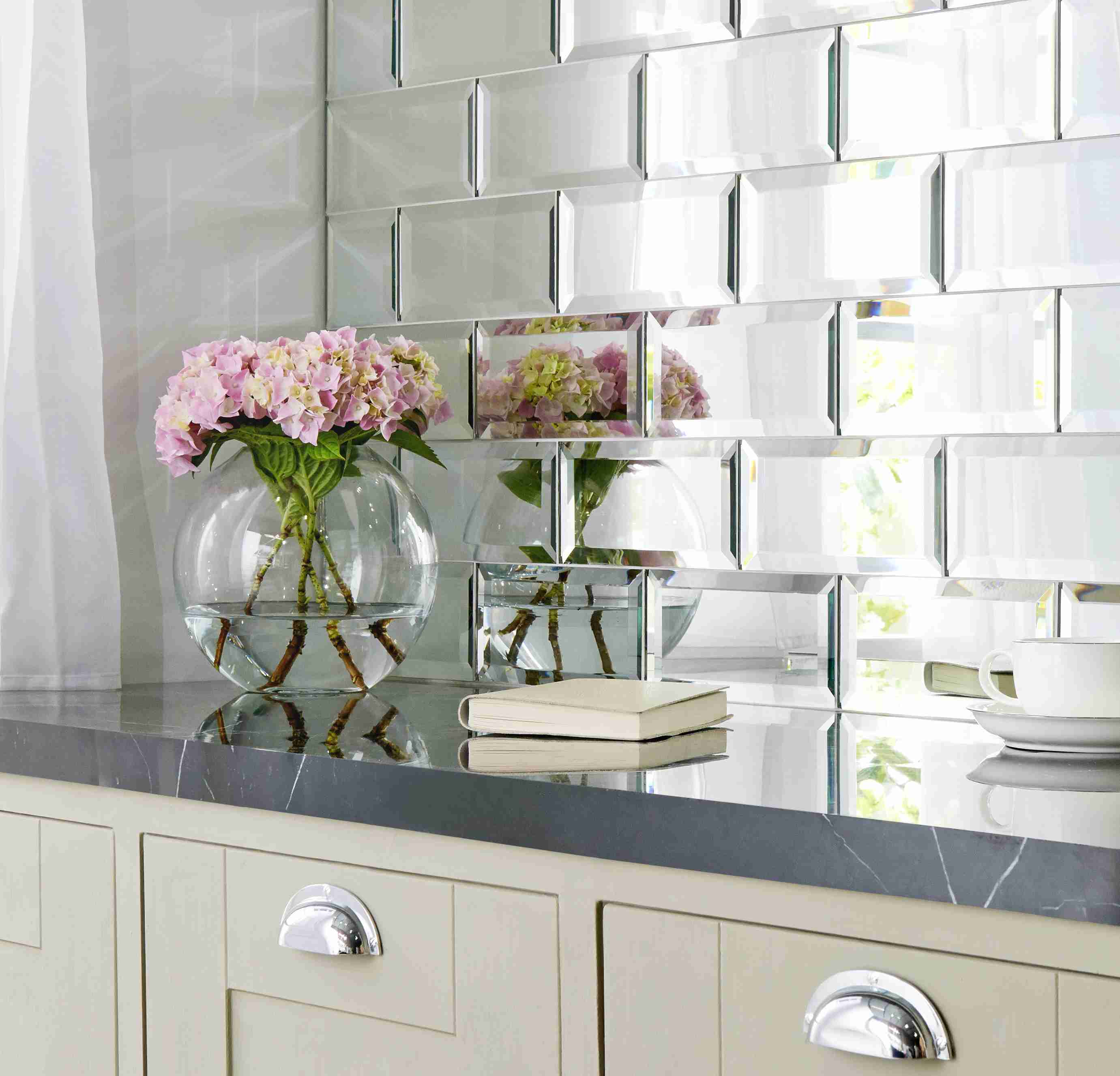 Original Style Glassworks Silver Mirror Bevel Tile 10x20cm-