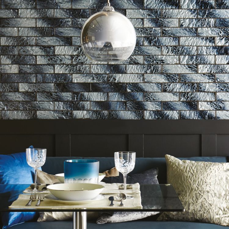 Original Style Glassworks Siva Brickbond Mosaic Tile 20x40cm-