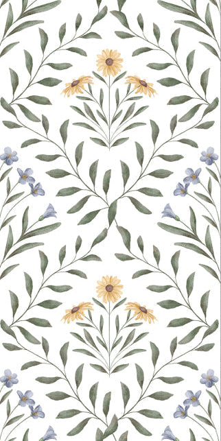 Original Style Living Arts & Crafts Flora Blue Ceramic Wall Tile 30x60cm