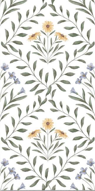 Original Style Living Arts & Crafts Flora Blue Ceramic Wall Tile 30x60cm