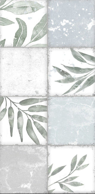 Original Style Living Patchwork Botanical Iris Ceramic Wall Tile 30x60cm