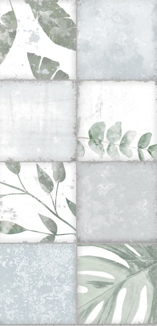 Original Style Living Patchwork Botanical Iris Ceramic Wall Tile 30x60cm