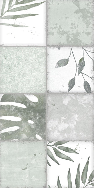 Original Style Living Patchwork Botanical Ivy Ceramic Wall Tile 30x60cm