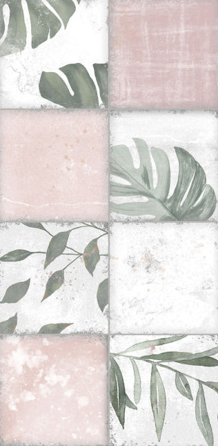 Original Style Living Patchwork Botanical Rose Ceramic Wall Tile 30x60cm