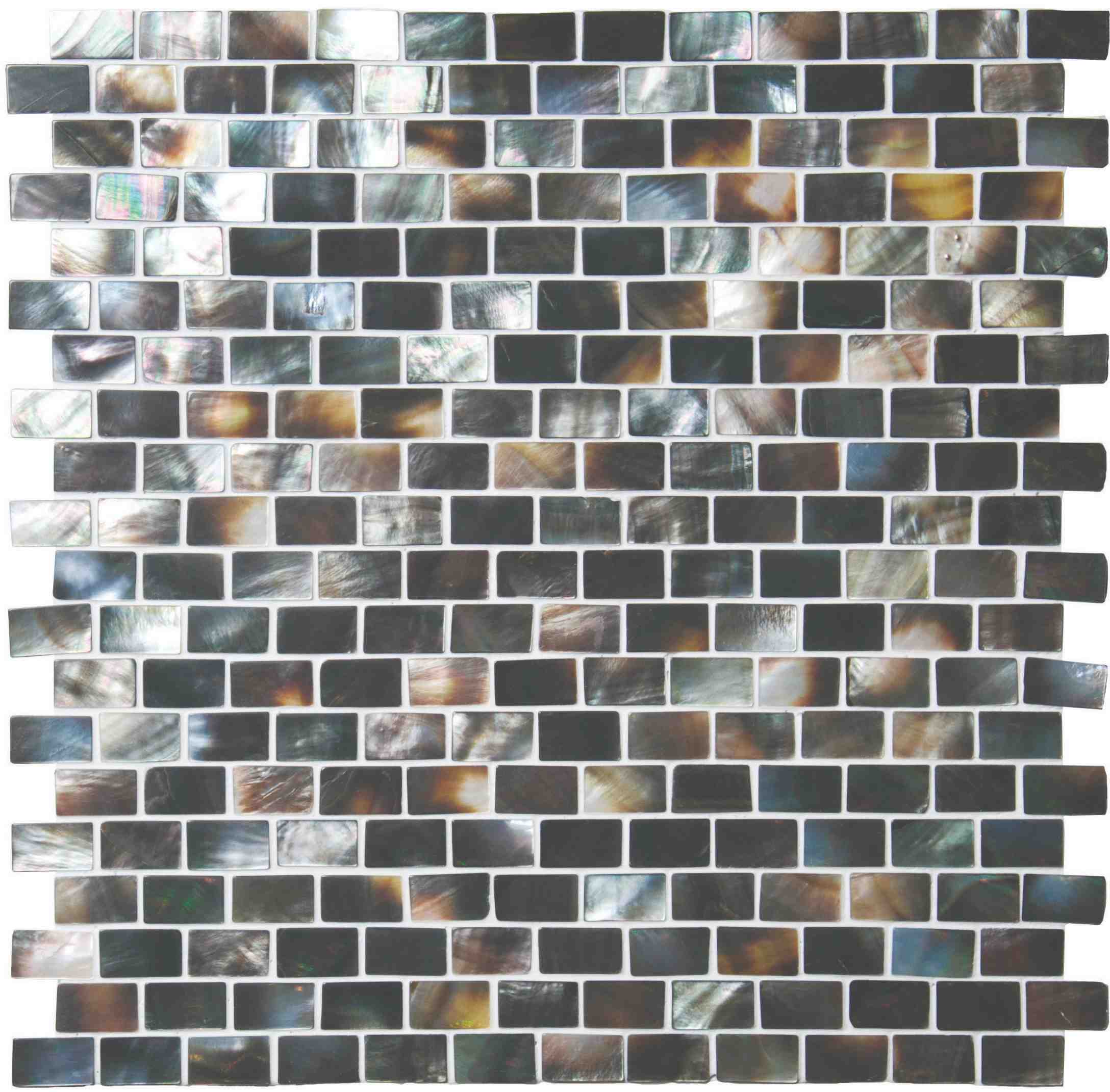 Original Style Mosaics Mother of Pearl (Dark) Brickbond Shell Mosaic Tile 31x32cm-