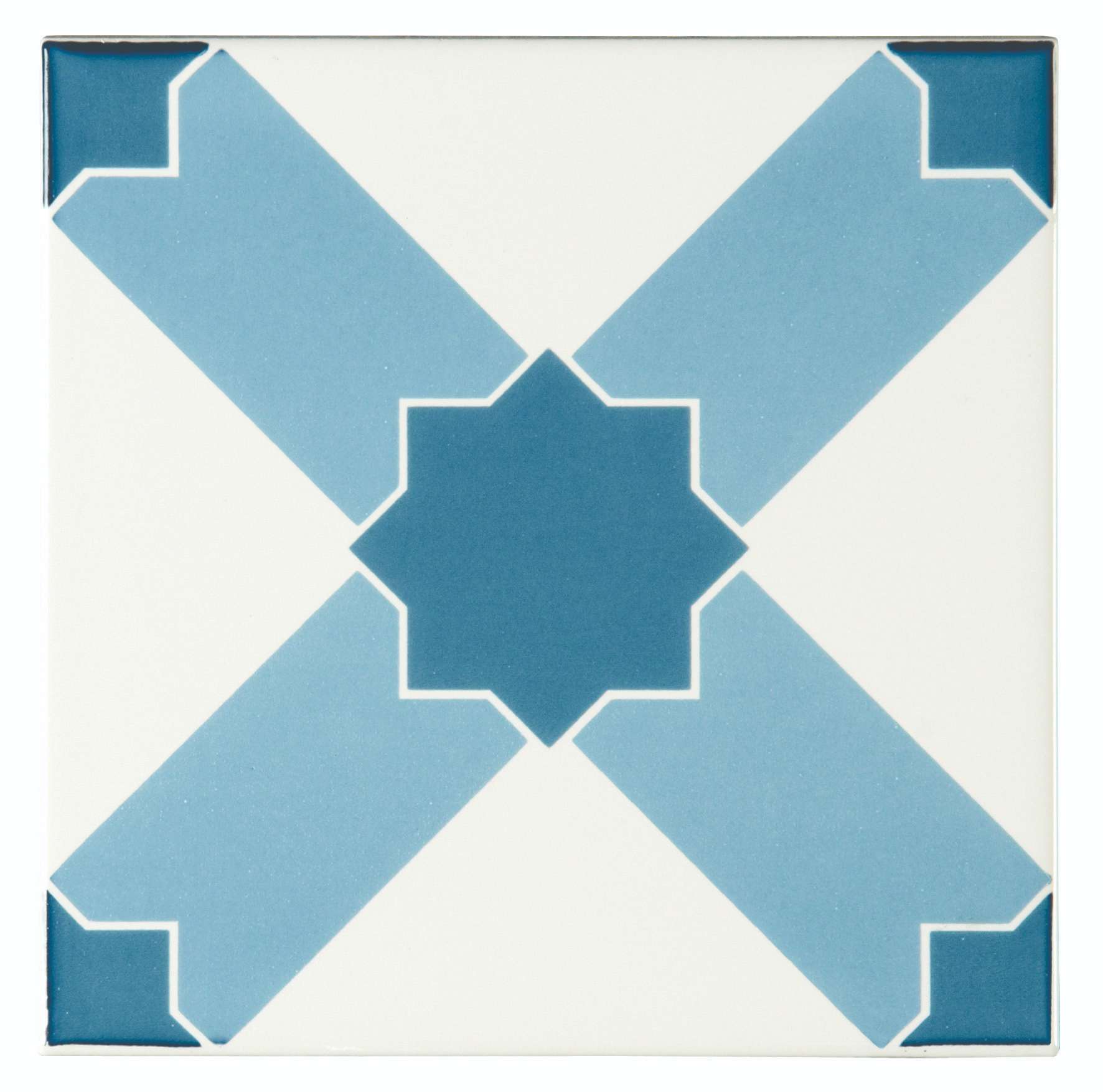 Original Style Odyssey Blue on Brilliant White Tile 15x15cm-Chambray-IM-0023641