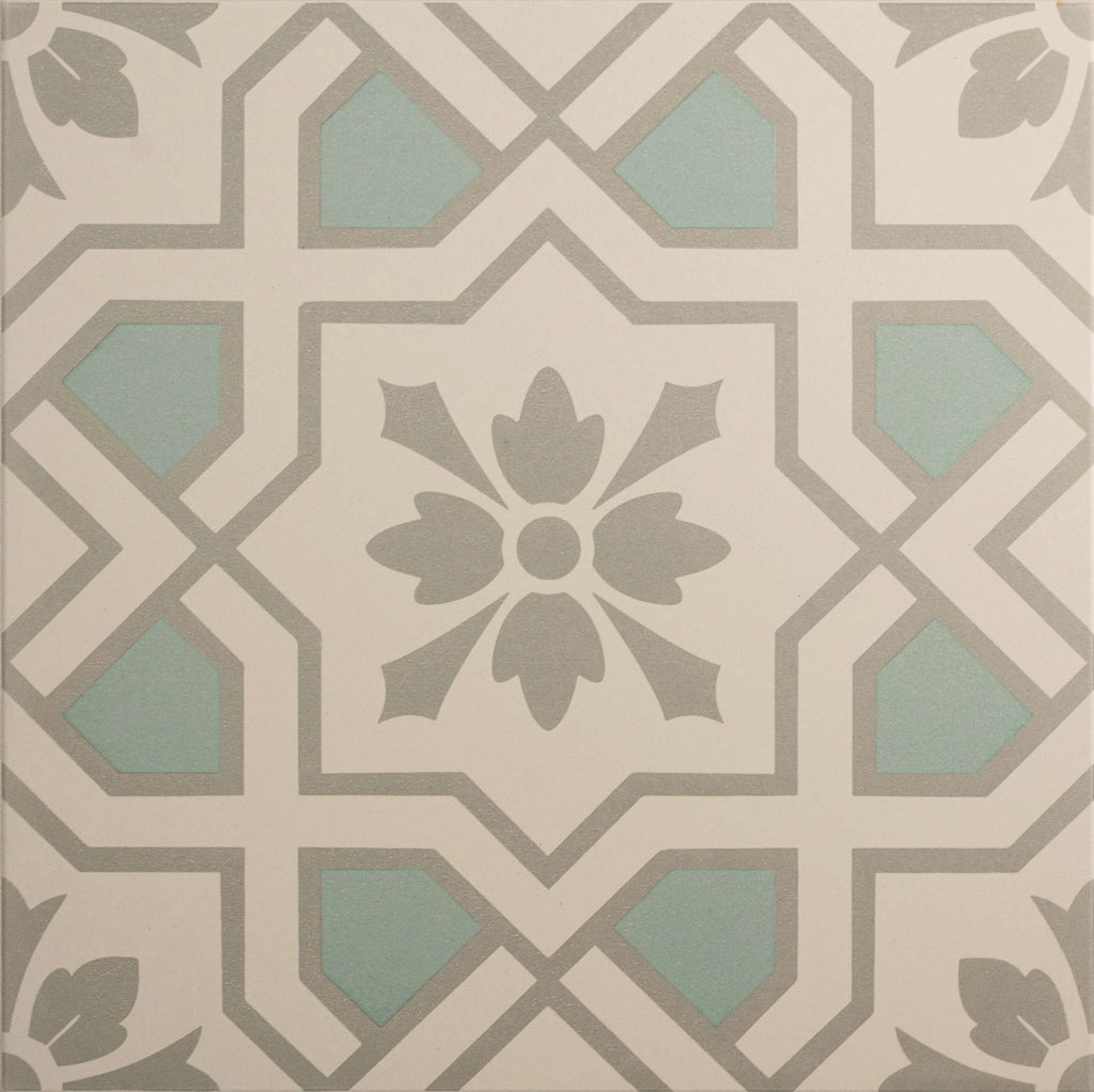 Original Style Odyssey Grande Cotehele Teal on Chalk Tile 30x30cm-