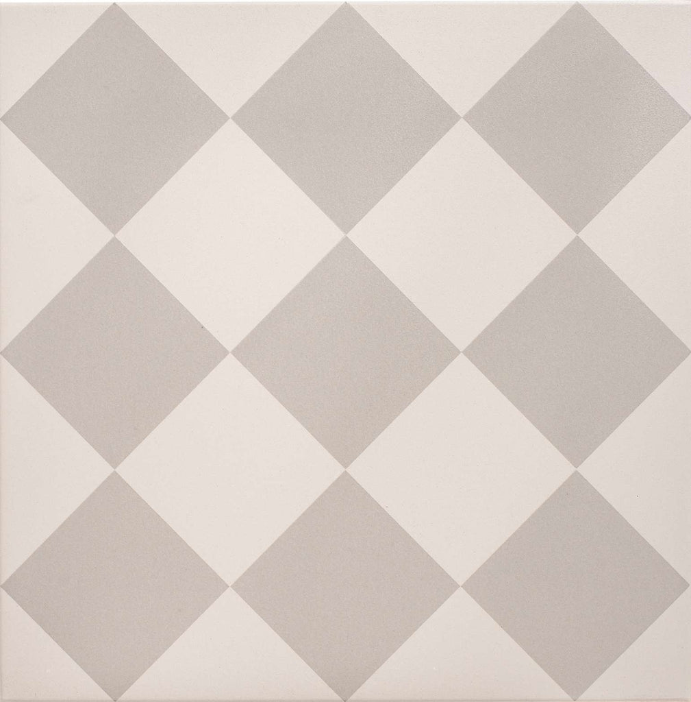Original Style Odyssey Grande Harlequin Large Grey on Chalk Tile 30x30cm-