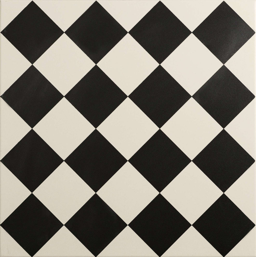 Original Style Odyssey Grande Harlequin Small Black on Chalk Tile 30x30cm-