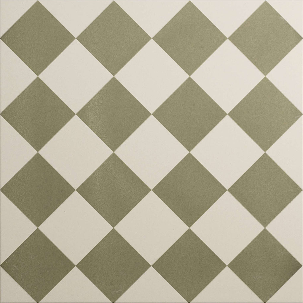 Original Style Odyssey Grande Harlequin Small Green on Chalk Tile 30x30cm-