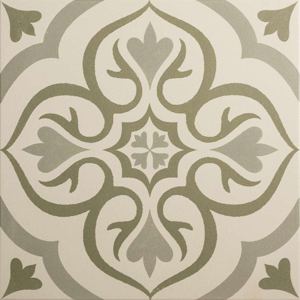 Original Style Odyssey Grande Knightshayes Green on Chalk Tile 30x30cm-