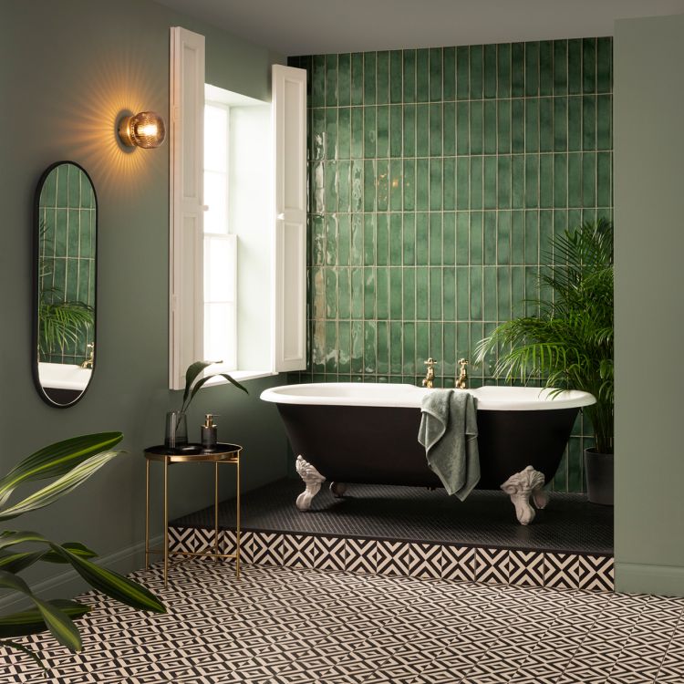 Original Style Odyssey Grande Penshaw Black on Chalk Tile 30x30cm-