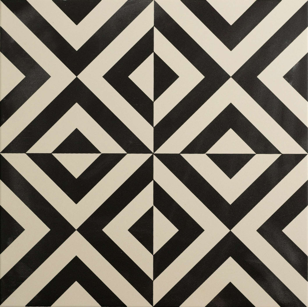 Original Style Odyssey Grande Penshaw Black on Chalk Tile 30x30cm-