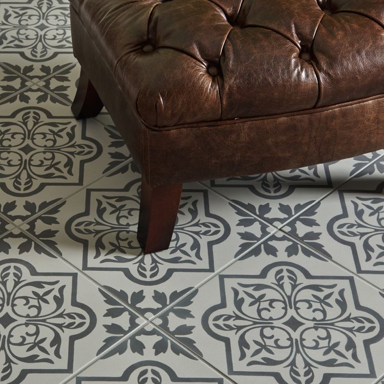 Original Style Odyssey Grande Pentillie Dark Grey on Grey Tile 30x30cm-