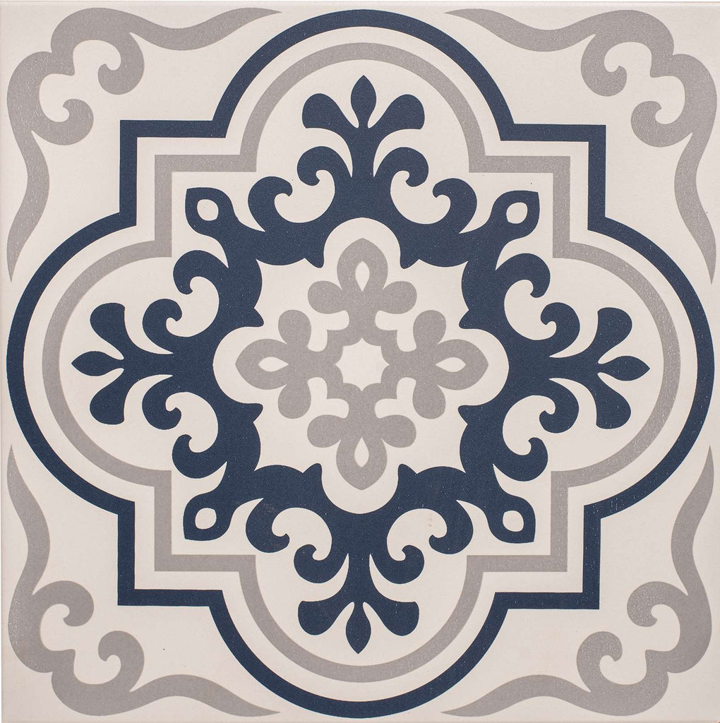 Original Style Odyssey Grande Vogue Dark Blue/Light Grey on Chalk Tile 30x30cm-