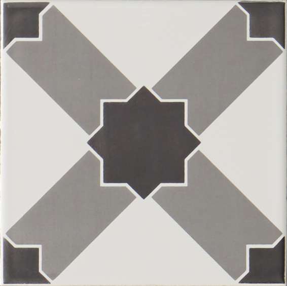 Original Style Odyssey Grey on Brilliant White Tile 15x15cm-Chambray-IM-0007128