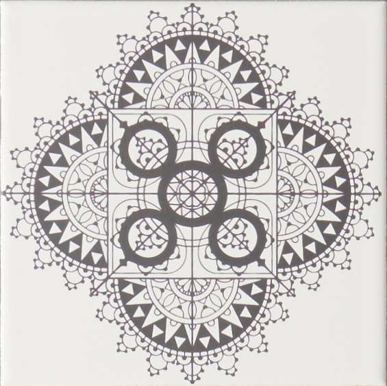 Original Style Odyssey Grey on Brilliant White Tile 15x15cm-Chantilly-IM-0000414