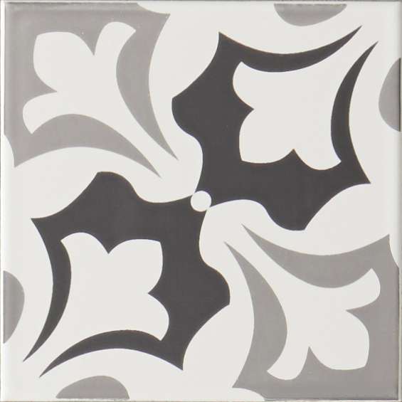 Original Style Odyssey Grey on Brilliant White Tile 15x15cm-Josette-IM-0013820